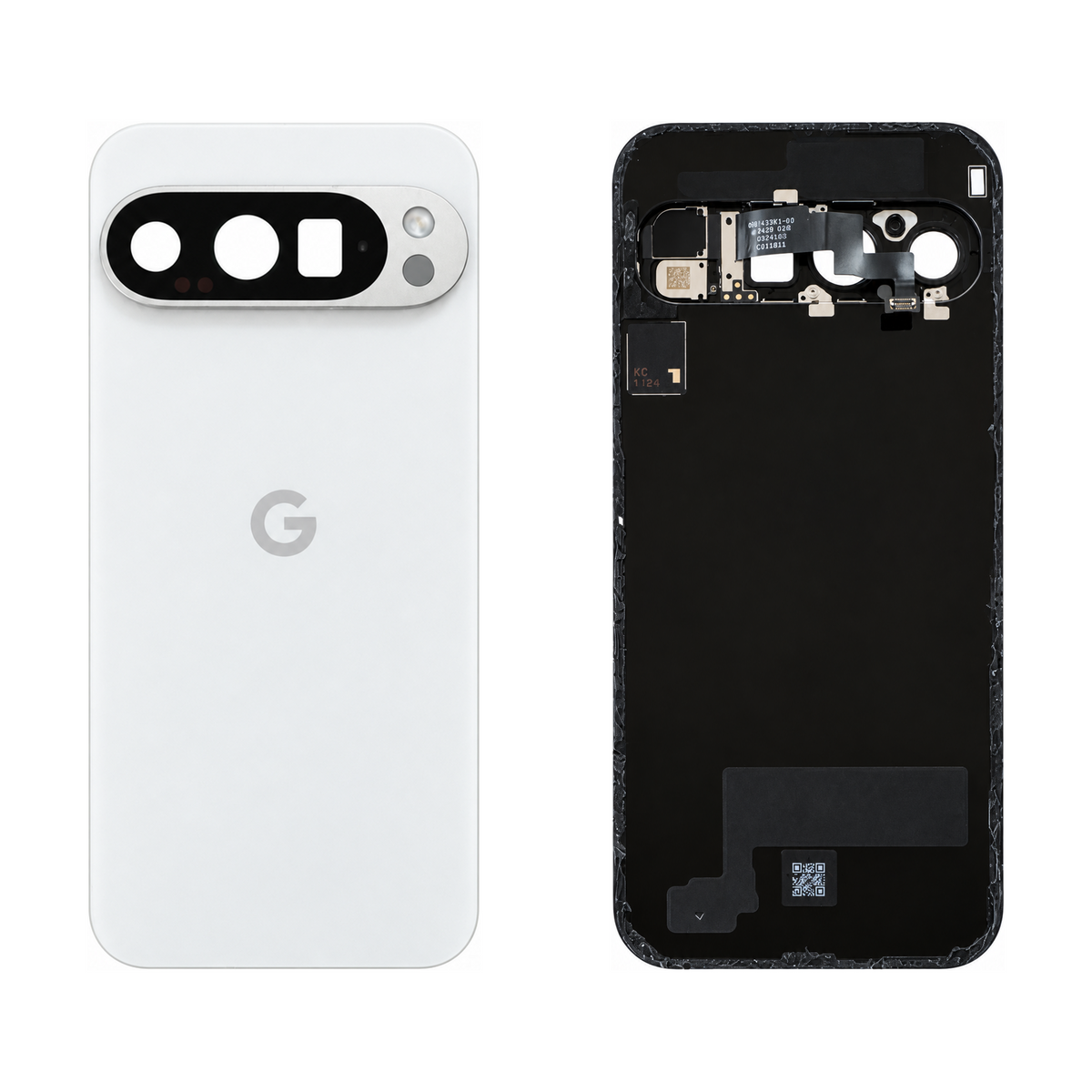 Back Glass for Google Pixel 9 Pro - Porcelain (Genuine Pulled Grade A/B) - front and rear views