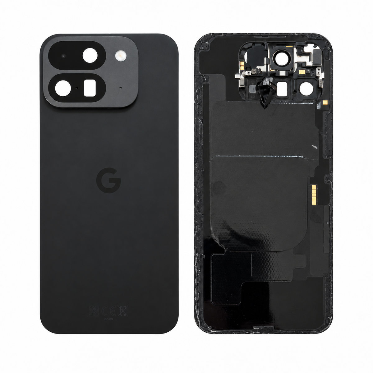 Back Glass for Google Pixel 9 Pro Fold - Obsidian (Genuine Pulled Grade A/B) - front and rear views