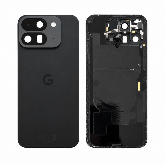 Back Glass for Google Pixel 9 Pro Fold - Obsidian (Genuine Pulled Grade A/B) - front and rear views