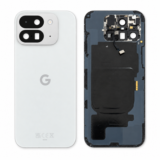 Back Glass for Google Pixel 9 Pro Fold - Porcelain (Genuine Pulled Grade A/B) - front and rear views