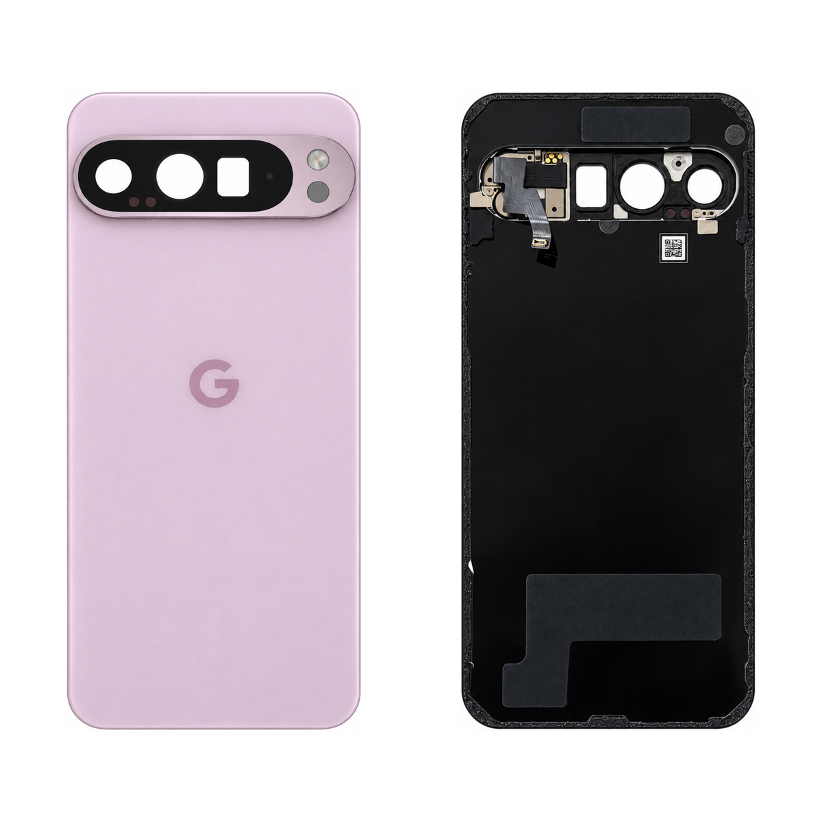 Back Glass for Google Pixel 9 Pro XL - Rose Quartz (Genuine Pulled Grade A/B) - front and rear views